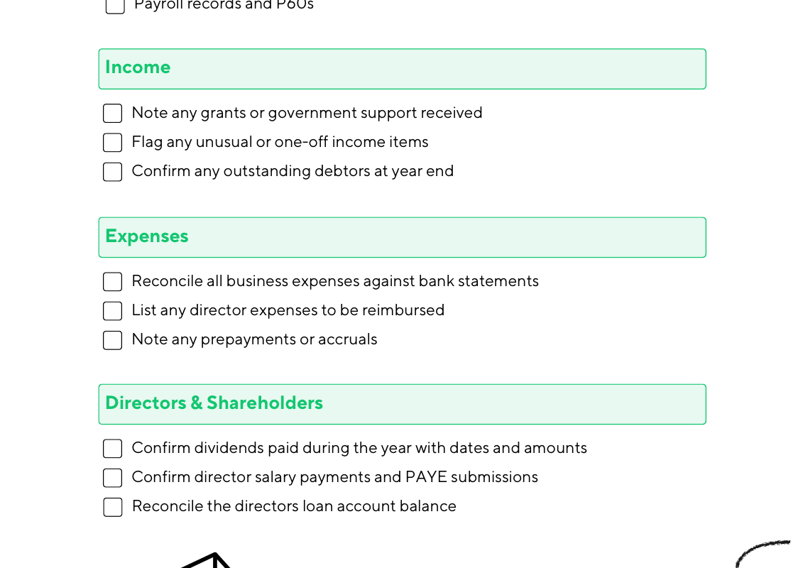 Preview of Year-End Accounts Checklist PDF